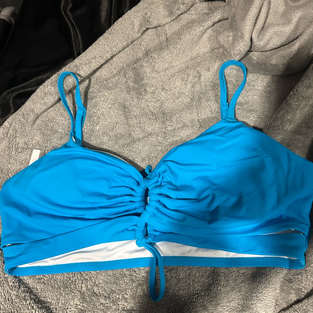 PINK Victoria's Secret Turquoise Bikini Top Triangle Design